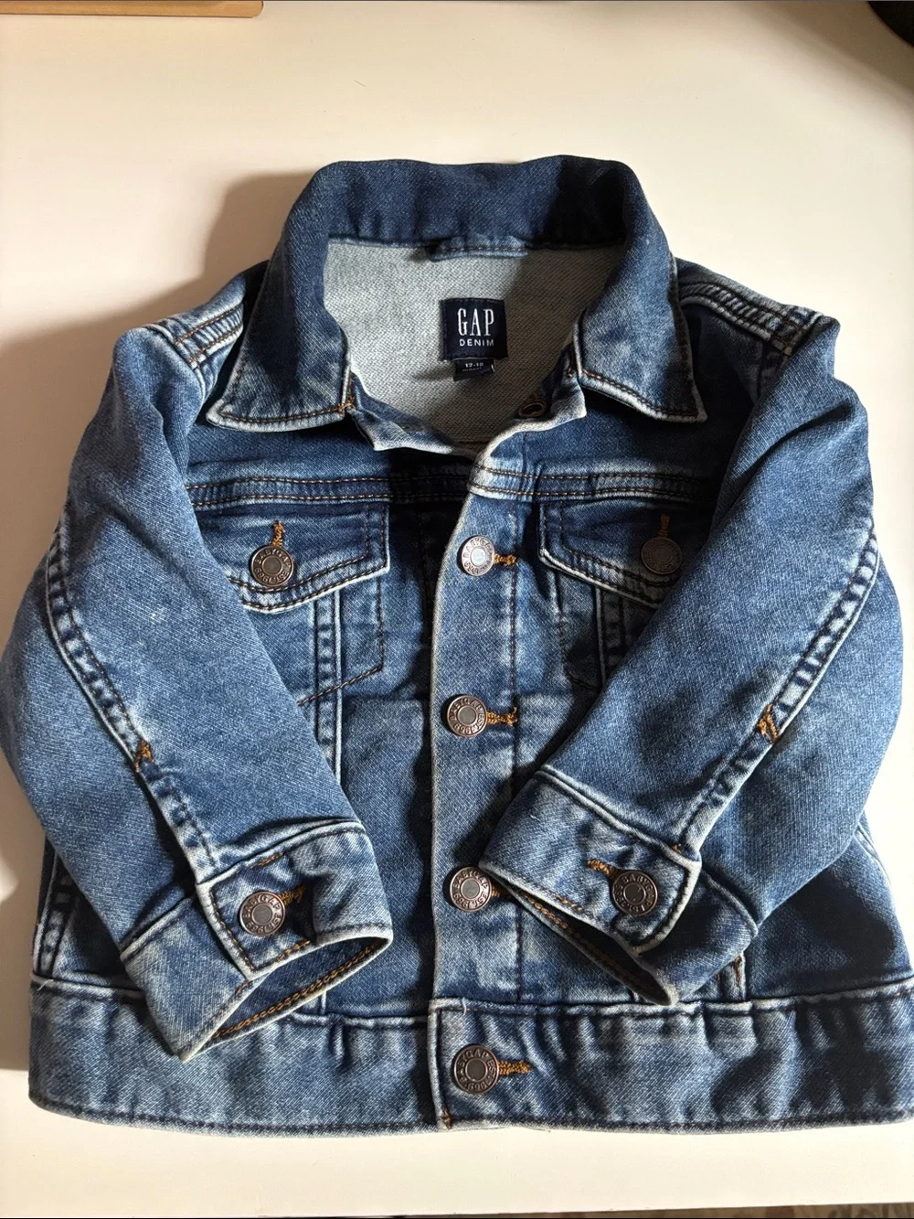 GAP Kids Medium Blue Denim Jacket with Button Front